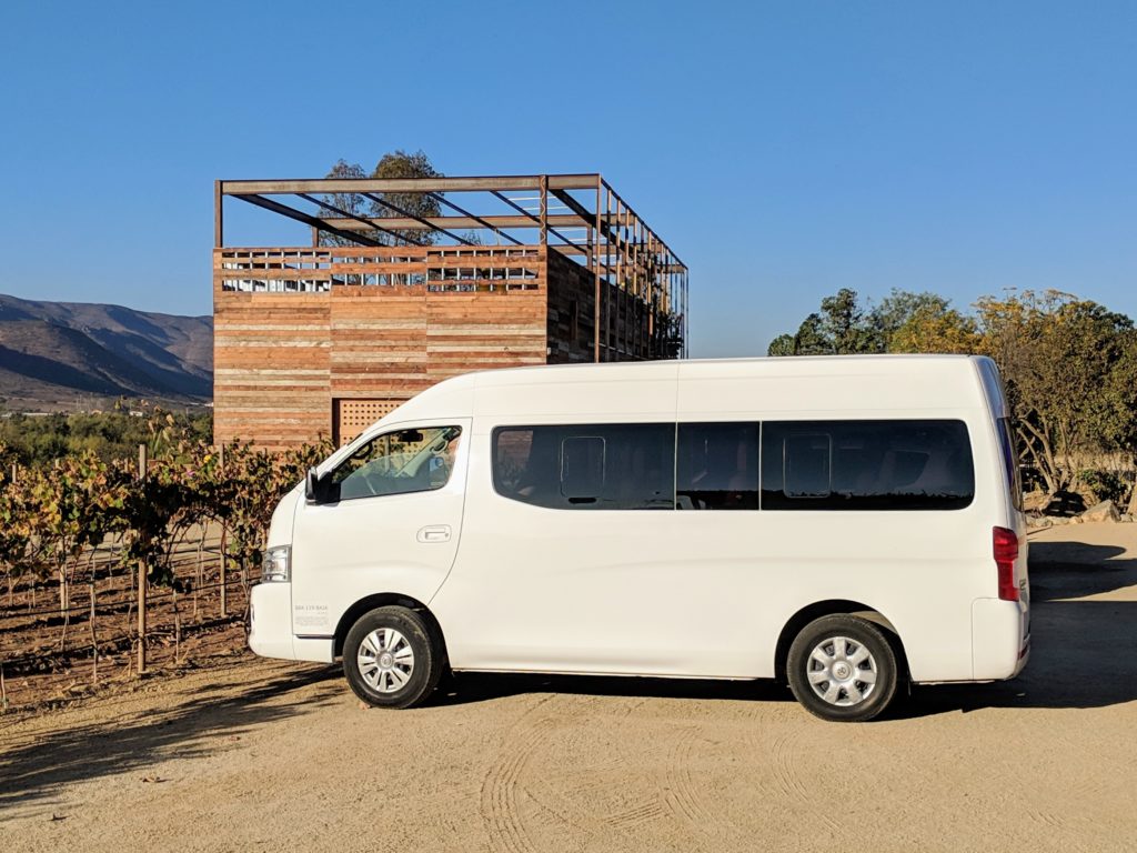 12 passenger van transportation service in Valle de Guadalupe